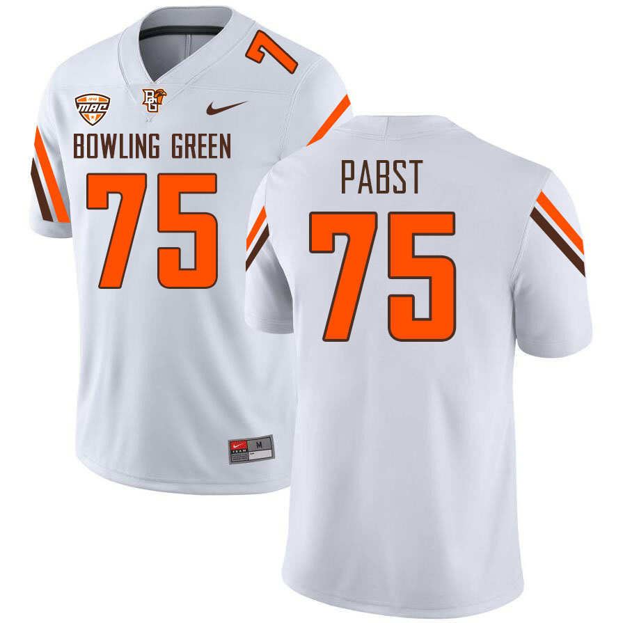 Bowling Green Falcons #75 Nate Pabst College Football Jerseys Stitched Sale-White